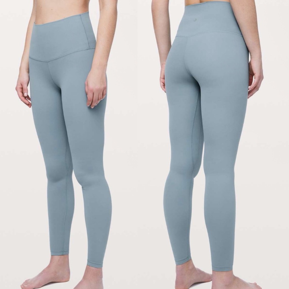 Lululemon align 23” high rise cropped leggings sz 10 blue cast